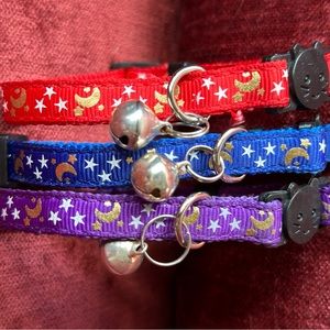 New celestial star moon Halloween breakaway cat kitten collar with bell